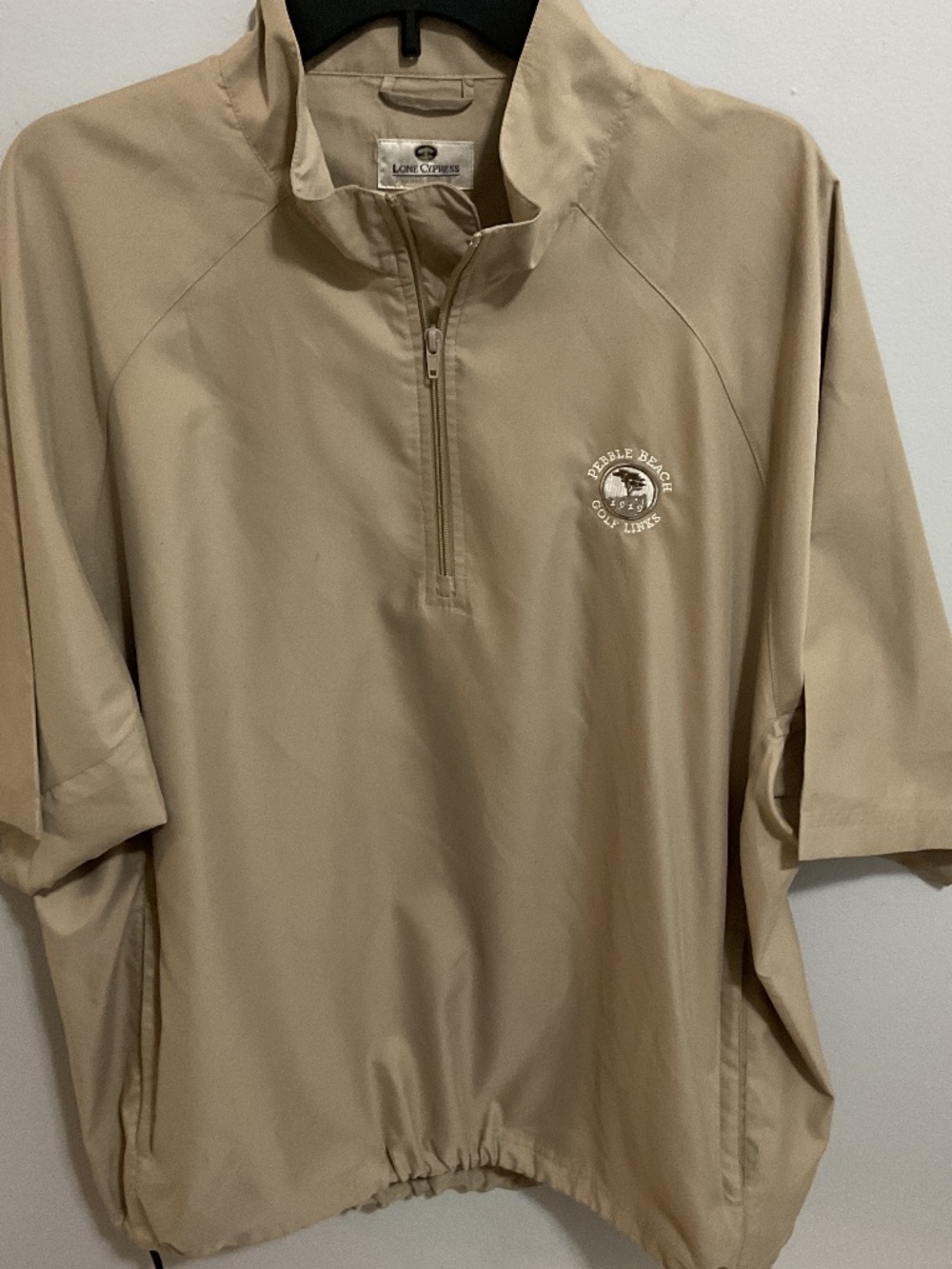 Men’s Lone Cypress Pebble Beach SS 1/4 Zip Golf Windbreaker, Large